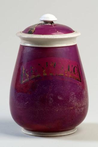 Crimson Glazed Ceramic Drug Jar (unlabelled)