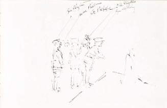 Soldiers (recto), figure sketch (verso)  (Sketchbook - War)
