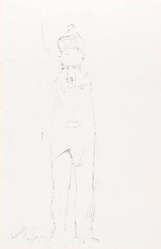 Karnak, Friday (recto), Landscape, Aswan Sunday 2 February 1918 (verso) (Sketchbook - War)