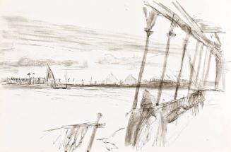 View from River Boat (recto), Figure Study (verso) Landscape (Sketchbook - War)