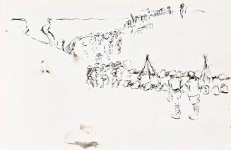 Group of Soldiers (recto), Landscape with Tunnel (verso) (Sketchbook - War)