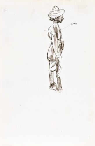 Soldier with Turban in profile (recto), Soldiers (verso)  (Sketchbook - War)