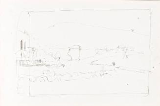 Landscape (recto), two caterpillar trucks (verso) (Sketchbook - War)
