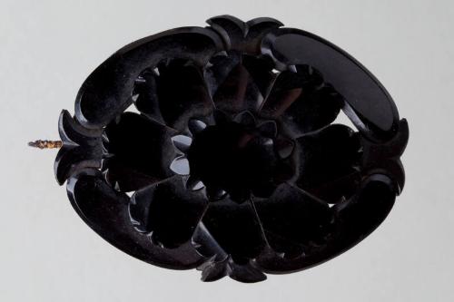 Black Floral Mourning Brooch