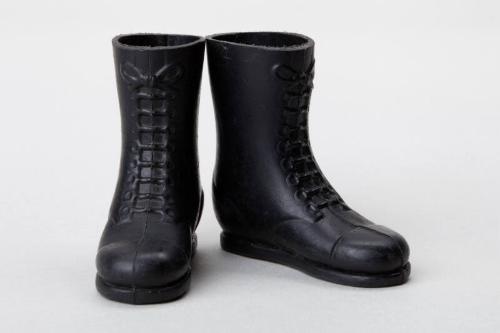 VINTAGE TALL ACTION MAN BOOTS BLACK RUBBER PAIR A97