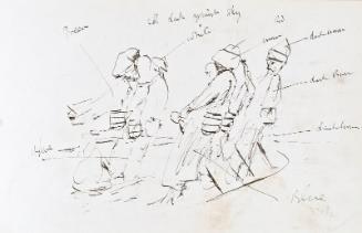 recto: Group of Male Figures, verso: figure studies (Sketchbook - War)