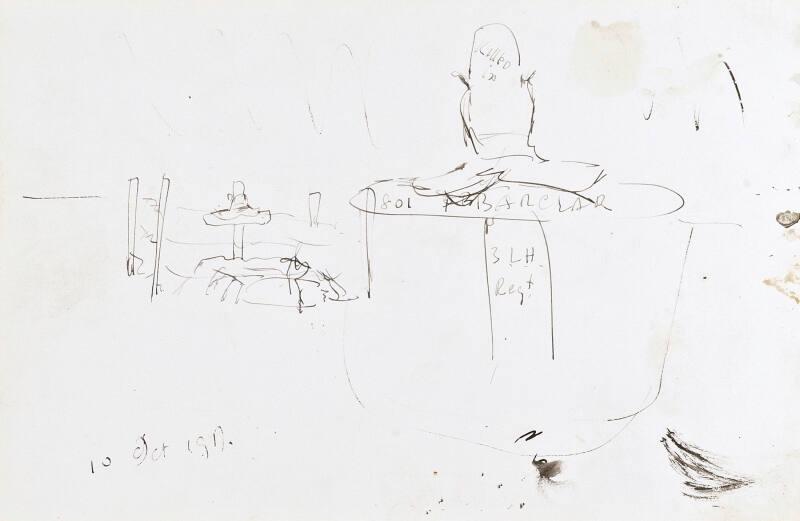 recto &  verso: Sketches 10 October 1917 (Sketchbook - War)