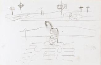recto: Memorial Site and verso: sketch, 8 October 1917  (Sketchbook - War)