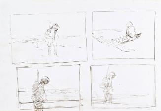 recto: Four Sketches of Soldiers,  verso: Three Sketches of Soldiers (Sketchbook - War)