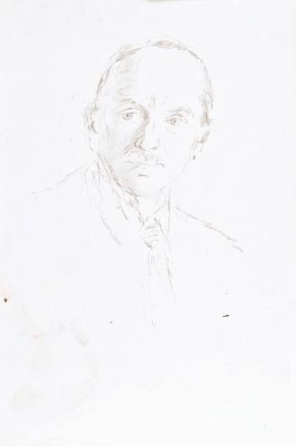 recto: Portrait of a Man, verso: Landscape Sketch (Sketchbook - War)