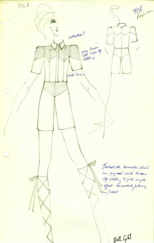 Drawing of Jacket and Shorts