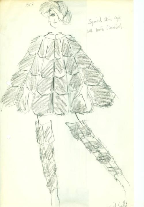 Drawing of Squirrel Fur Cape and Boots