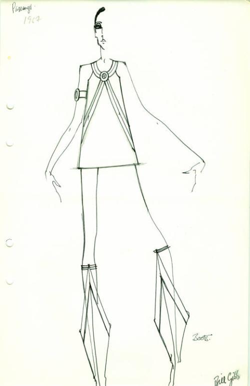 Drawing of Minidress and Boots