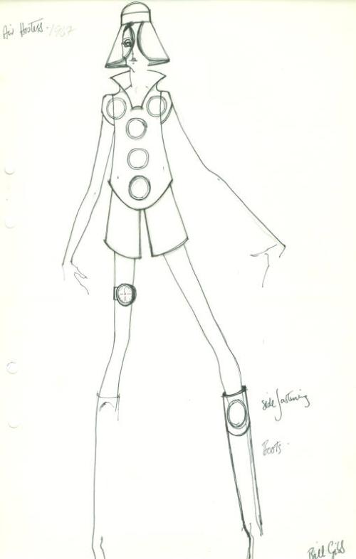 Drawing of Top and Shorts, 'Air Hostess' Uniform