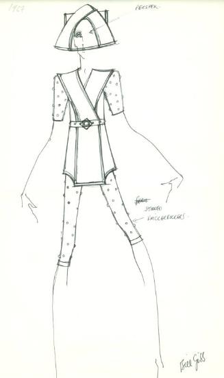 Drawing of Tunic, Knickerbockers and Helmet