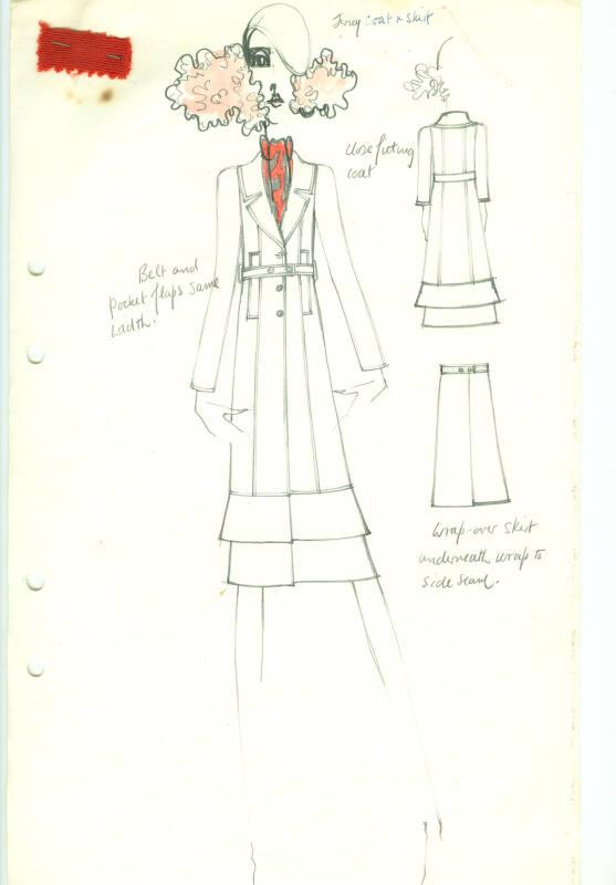 Drawing of Jersey Coat and Skirt