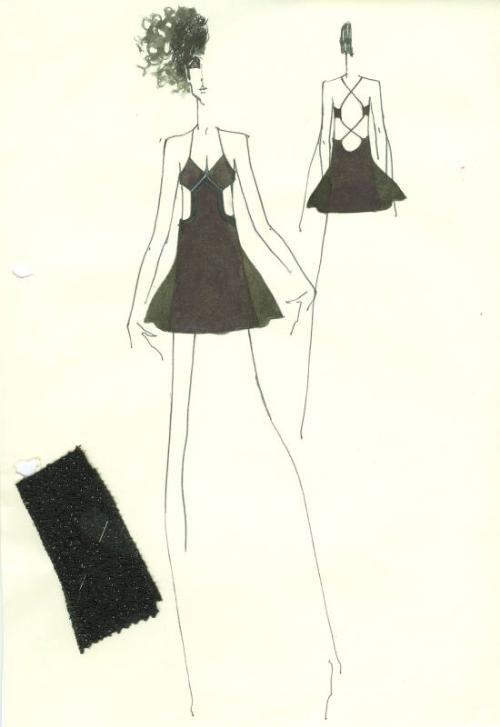 Drawing of Black Mini Dress