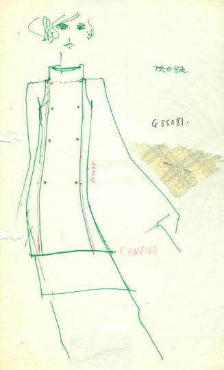 Drawing of Suit with High Collar