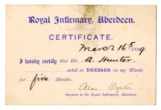 Certification Of Acting As Dresser