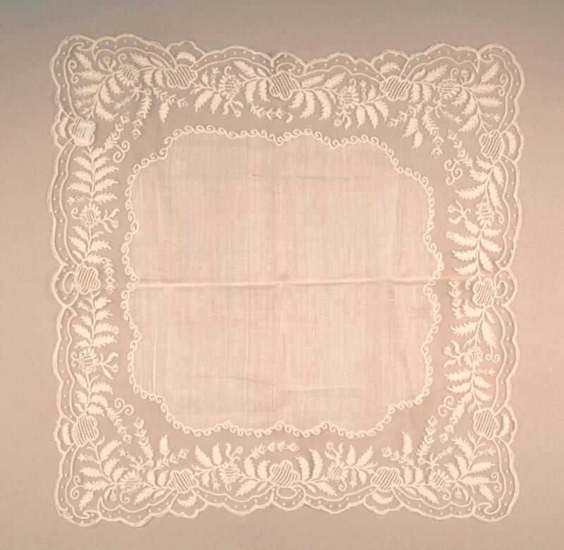 Fine Silk Handkerchief with Lace Edging