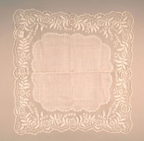 Fine Silk Handkerchief with Lace Edging