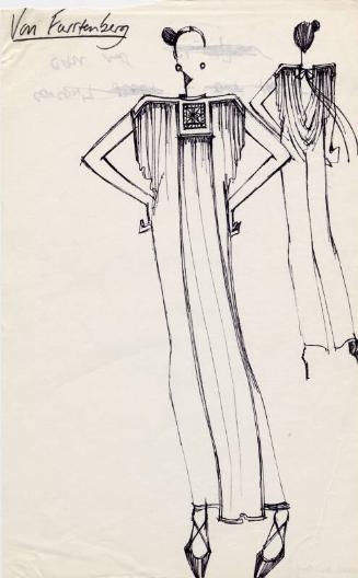 Drawing of Dress for Diane von Fürstenberg