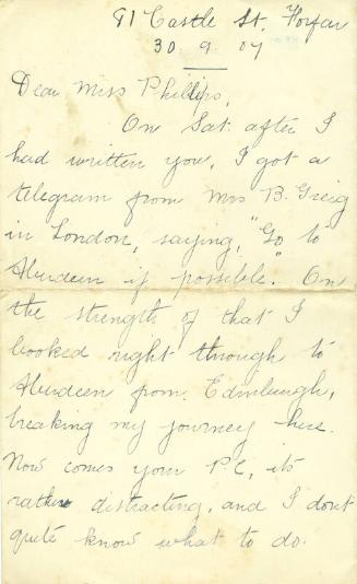 Letter from Amy Sanderson to Caroline Phillips