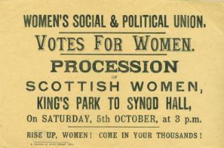 Flyers for Women's Social and Political Union (WSPU) Procession in Edinburgh