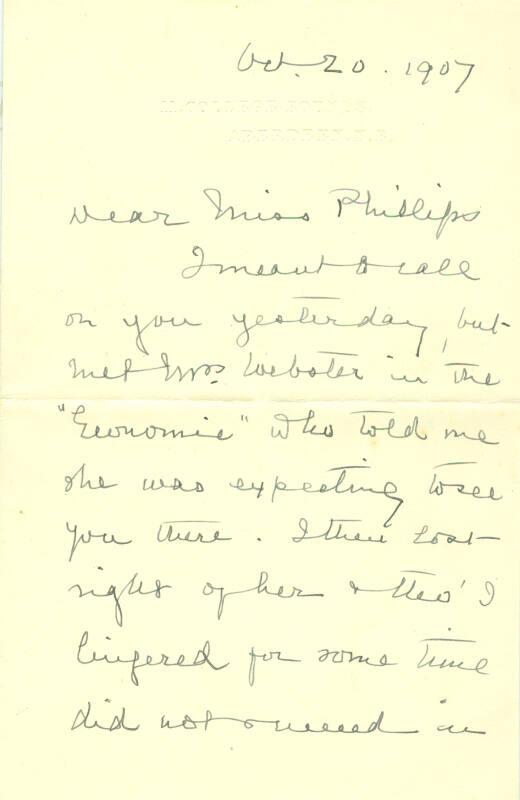 Letter from Agnes M. Ramsay to Caroline Phillips