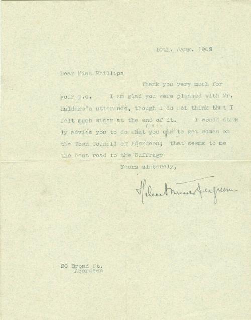 Letter from Helen Munro Tugreen to Caroline Phillips