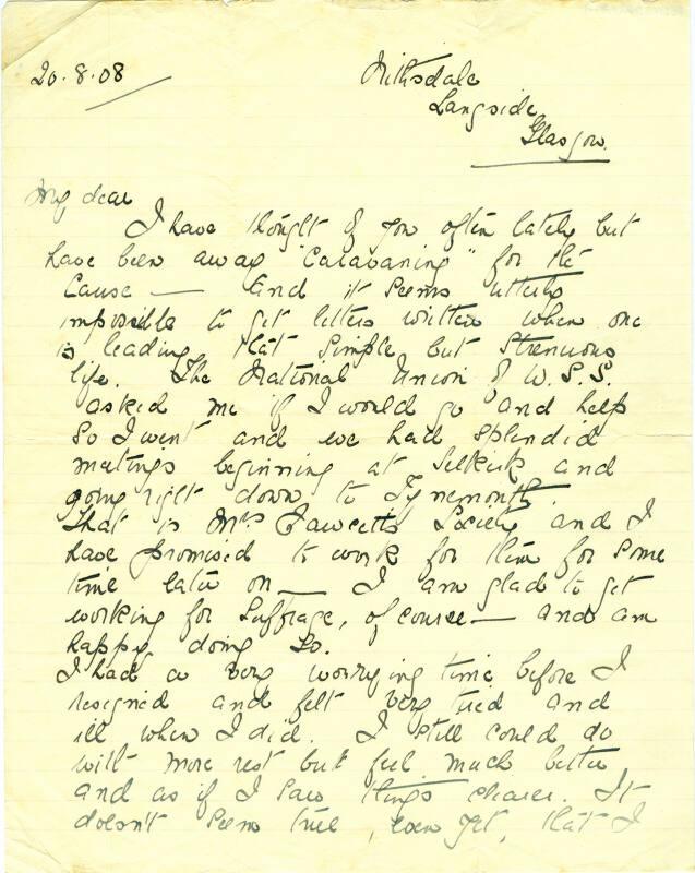 Letter from Helen Fraser to Caroline Phillips