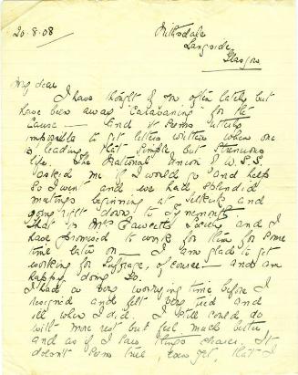 Letter from Helen Fraser to Caroline Phillips