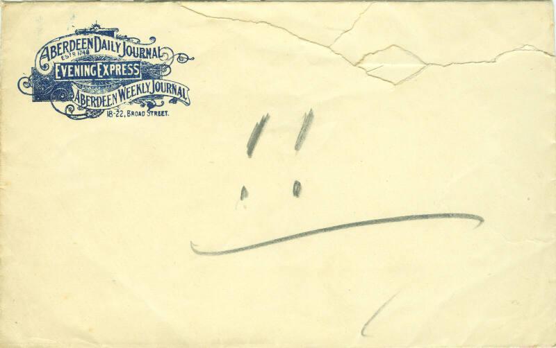 Envelope with Aberdeen Journal Heading