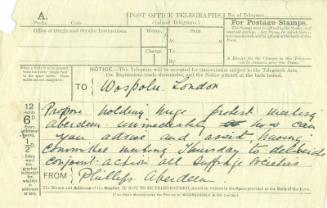 Telegram from Caroline Phillips