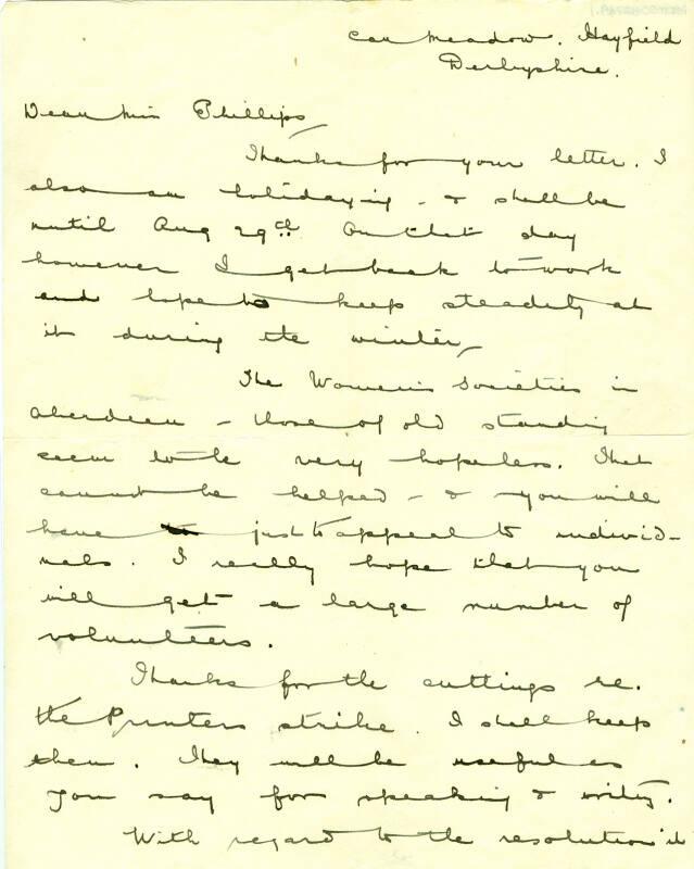 Letter from Teresa Billington-Grieg to Caroline Phillips