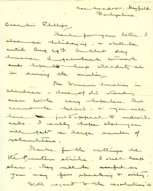 Letter from Teresa Billington-Grieg to Caroline Phillips