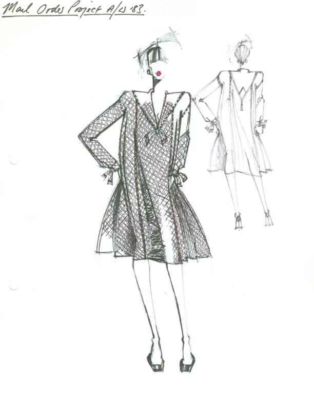 Drawing of Dress for Autumn/Winter 1983 Mail Order Project