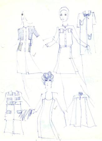 Multidrawing of Dress and Suit Designs