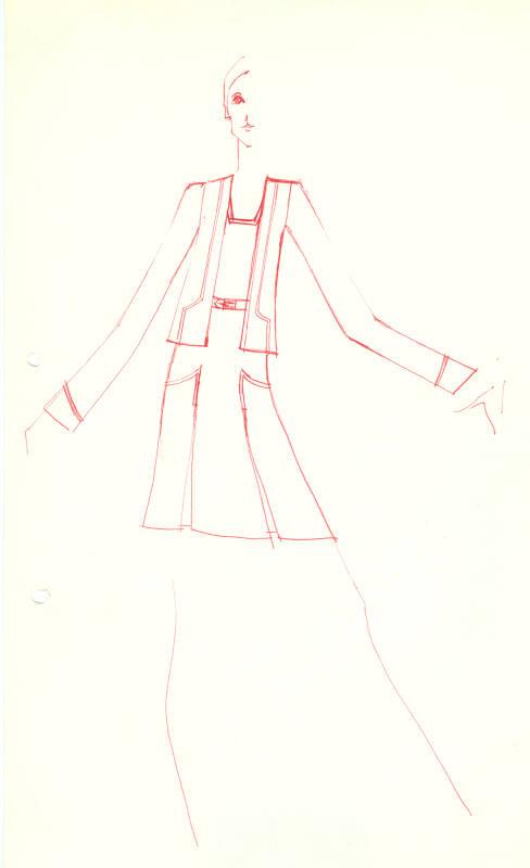 Drawing of Top, Skirt and Jacket