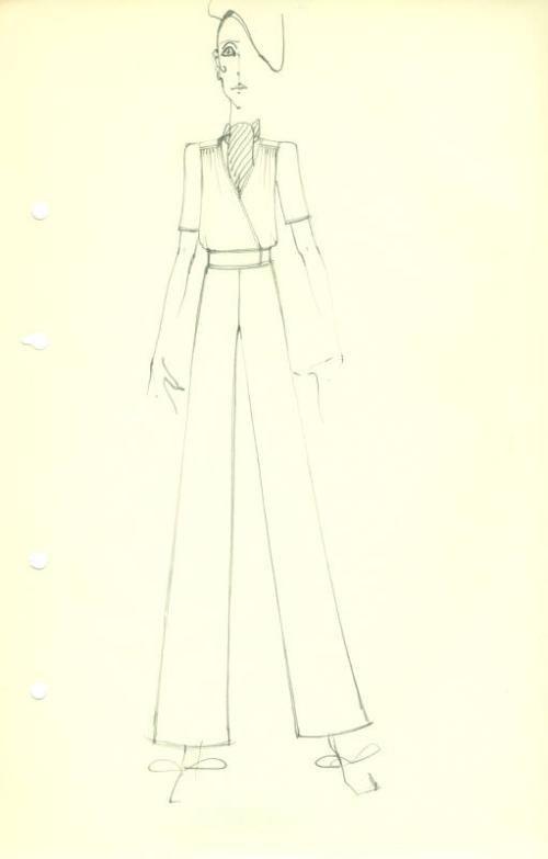 Drawing of Blouse and Trousers