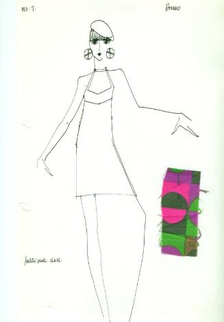 Drawing of Halterneck Dress