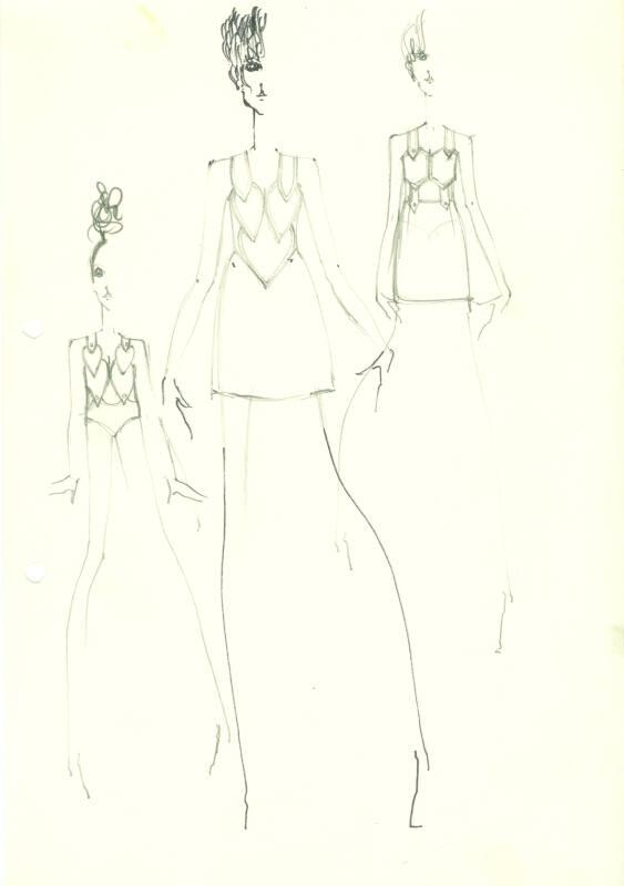 Drawing of Dresses and Playsuit