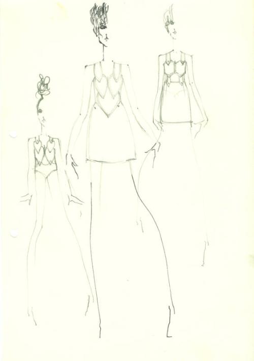Drawing of Dresses and Playsuit