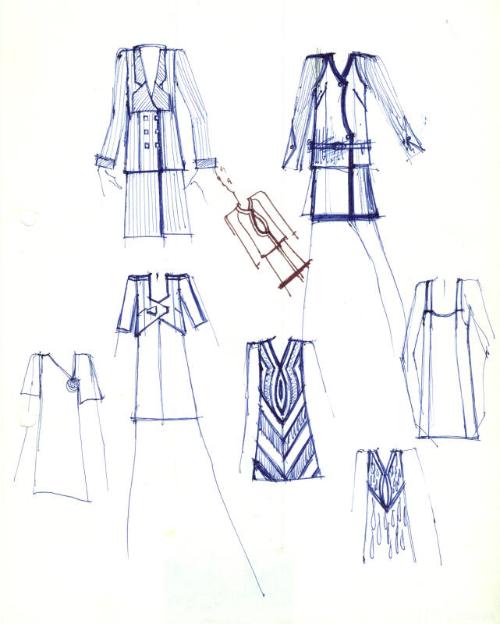 Multidrawing of Dresses and Skirt Suits