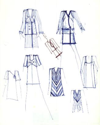 Multidrawing of Dresses and Skirt Suits