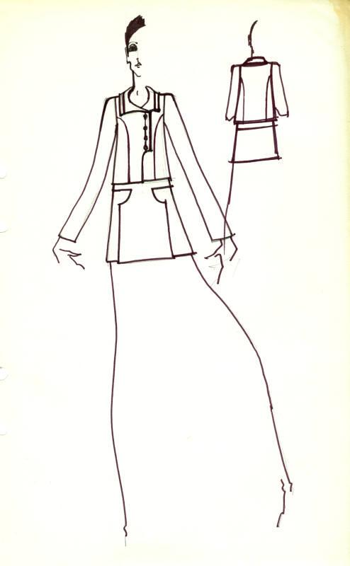 Drawing of Skirt Suit