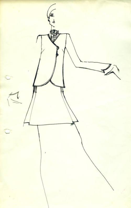 Drawing of Jacket, Skirt and Scarf