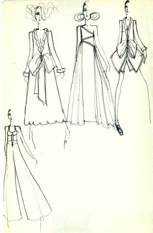 Multidrawing of Dresses and a Jumpsuit