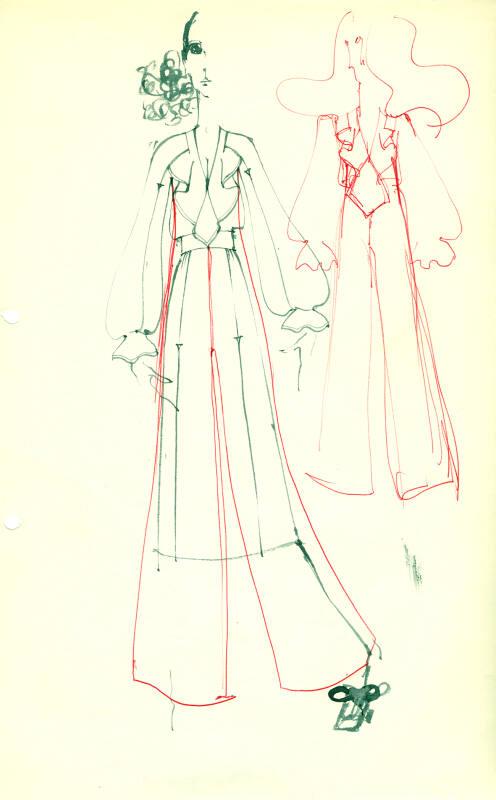 Drawing of Blouse and Trousers