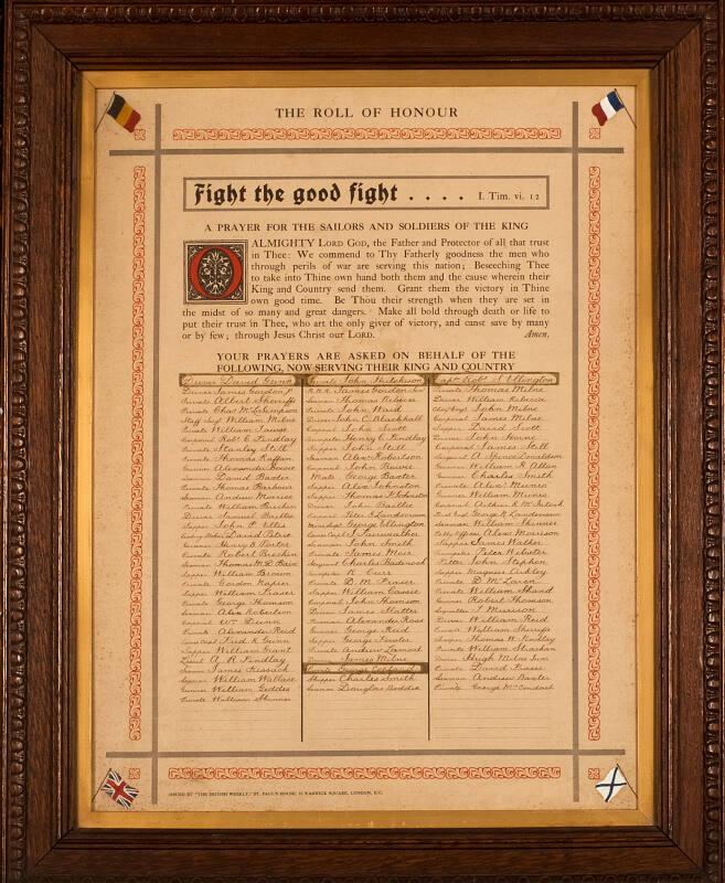 Roll of Honour, St Clements Church, Footdee